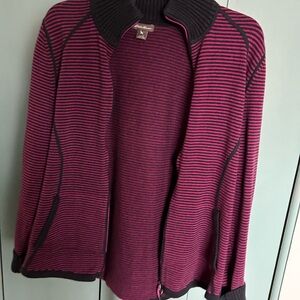 Eddie Bauer Purple and Blue Striped Cardigan
